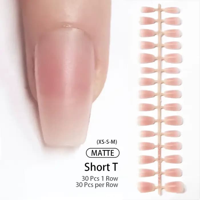 30 pièces mat nu faux ongles mode presse sur Extension rapide portable faux ongles Simple couverture