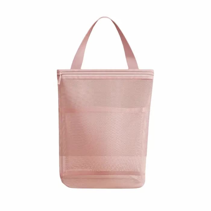 Trousse de Toilette Suspendue Portable avec Poignée, Grande Capacité, Sac de Rangement en Maille, Fe