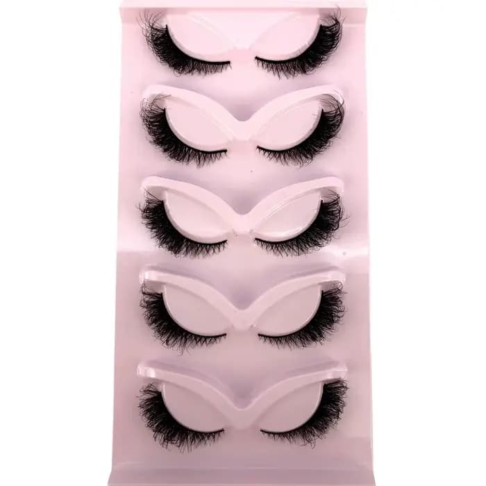 Faux cils de vison de chat et de renard, 5 paires, extrémités ailées, longs cils allongés, doux, nat