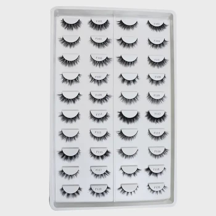 Cils de vison naturels de haute qualité mode classique doux pleine bande cils maquillage 12mm cils d