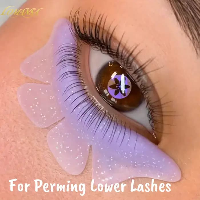 Lomansa 1 paire Silicone paillettes papillon cils ascenseur Pad cils Perm tige bouclier cils levage