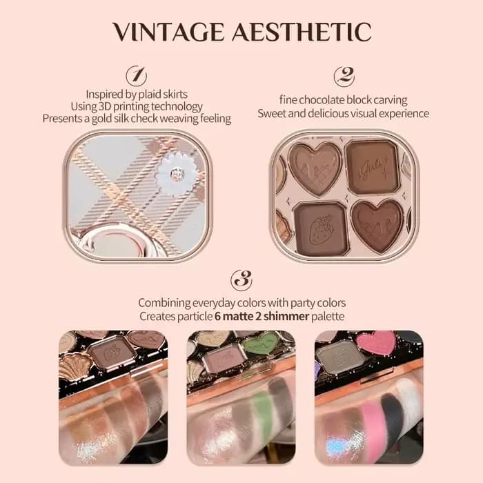 Flower Knows Chocolate Shop Palette de fards à paupières hautement pigmentée Shimmer Mat Glitter Omb