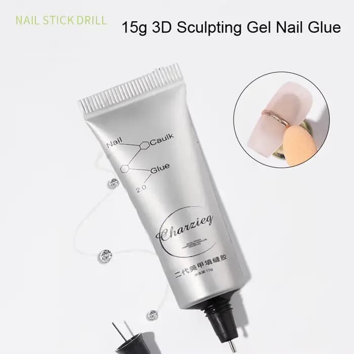 15g 3D modèle d'ongle Gel ongles strass colle Super forte Gel ongles colle pour ongles charme manucu