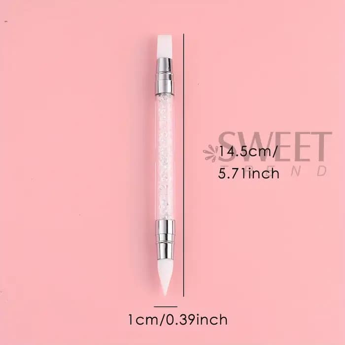 Stylo à Double tête en Silicone pour Nail Art, sculpture de fleurs, bâton de colle réglable, brosse