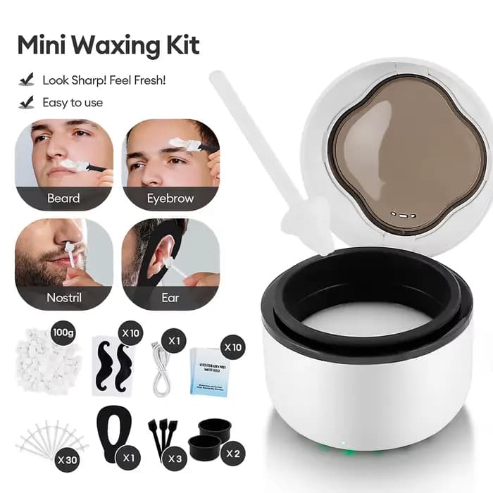 Mini Machine chauffante à cire 40g, bol en Silicone, chauffe-cire, nez, oreilles, épilation, Kit d'é