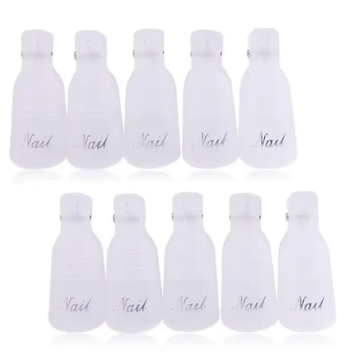 Clips dissolvant de vernis Gel UV, 10 pièces/boîte, Clips colorés en acrylique pour Nail Art, capuch