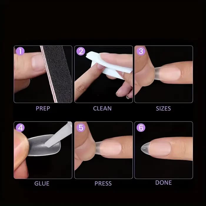 300 pièces Nail Art presse sur faux ongles mat clair couverture complète cercueil carré amande court