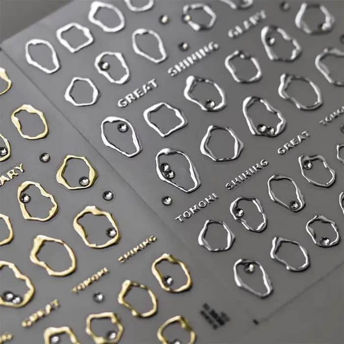1 pièces 5D strass or argent motif irrégulier autocollant pour ongles conception Simple adhésif curs