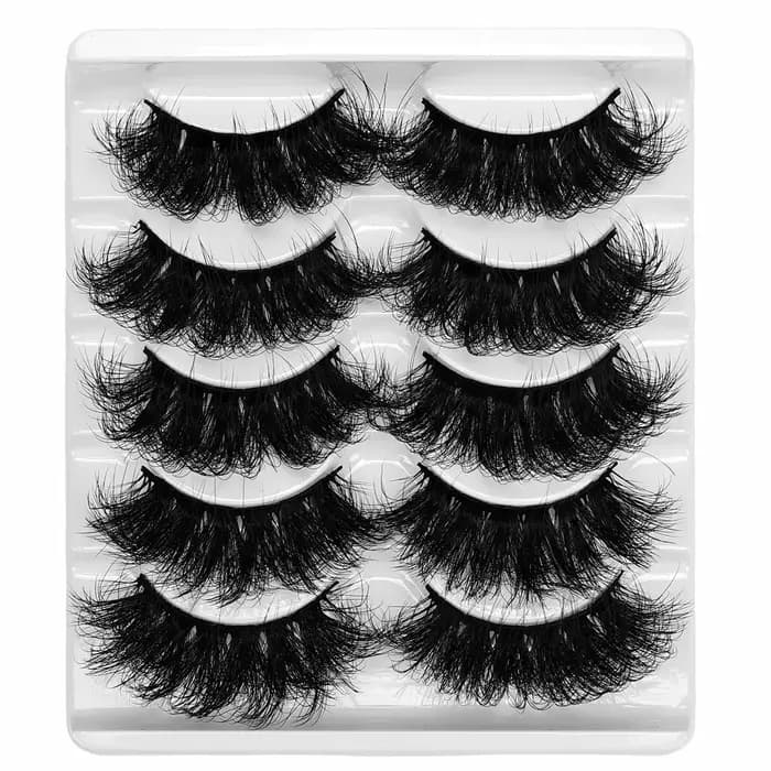 5 paires de cils Faux cils de vison longue durée cils de vison moelleux Volume dramatique Extension