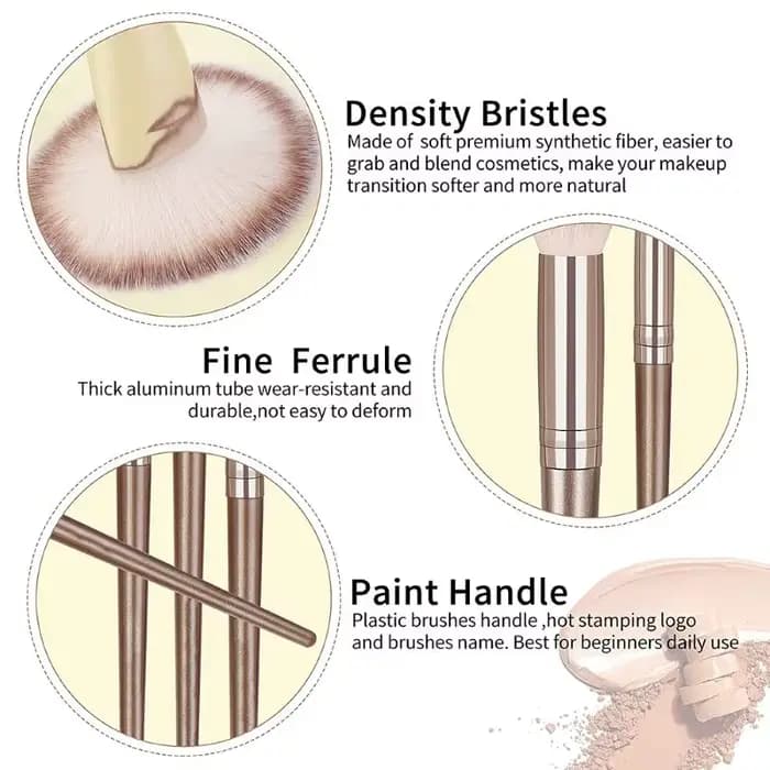 Ensemble professionnel de 3 à 20 pinceaux de maquillage doux et moelleux pour fond de teint, fard à
