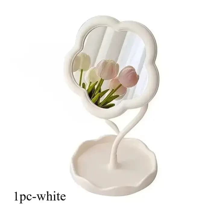 Miroir créatif en forme de fleur pour décoration de maquillage de vanité de bureau, idéal pour l'aff