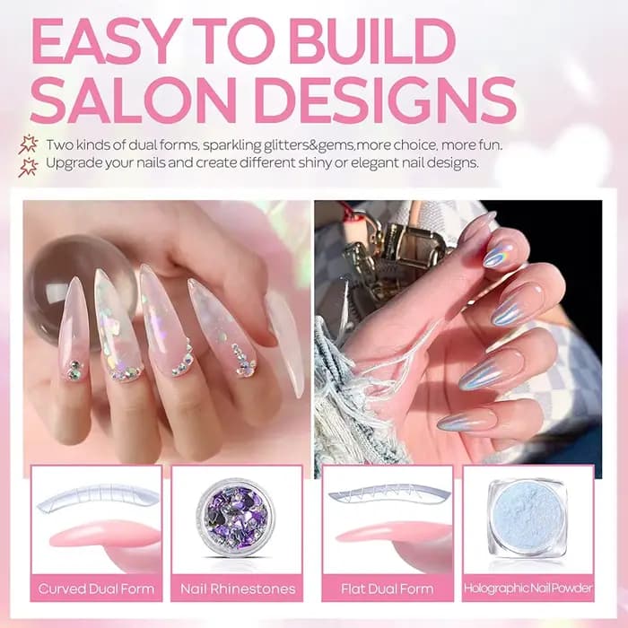 Gel d'extension d'ongles Makartt Poly 50ML Rose Transparent Blanc Bleu Gel Acrylique pour Ongles Des