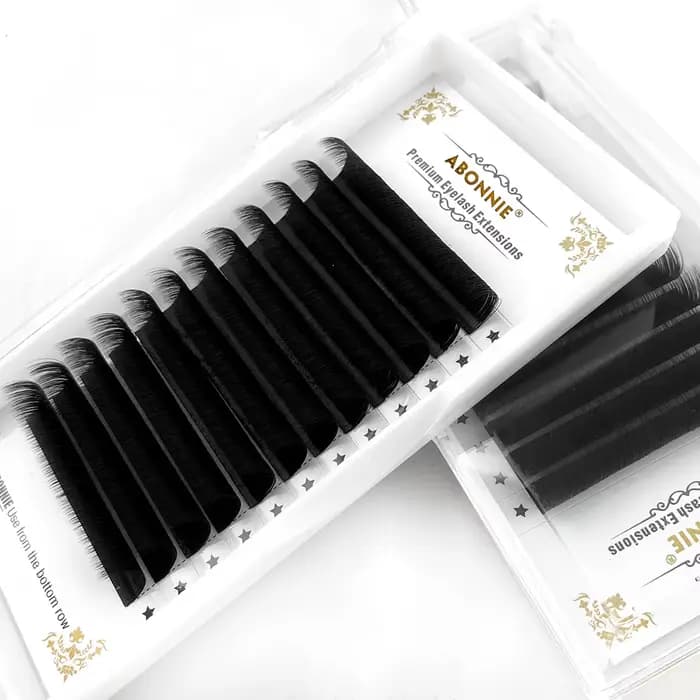 Abonnie 0.03-0.10mm noir foncé mat facile ventilateur cils Extension de Volume Mega cils floraison v