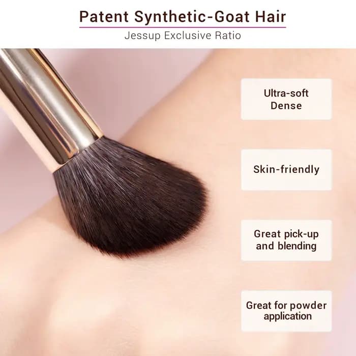 Jessup pinceaux de maquillage ensemble professionnel naturel-synthétique cheveux pinceau de maquilla