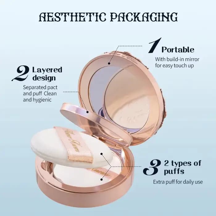 Maquillage professionnel fleur connaît clair de lune sirène mat doux Compact poudre contrôle de l'hu