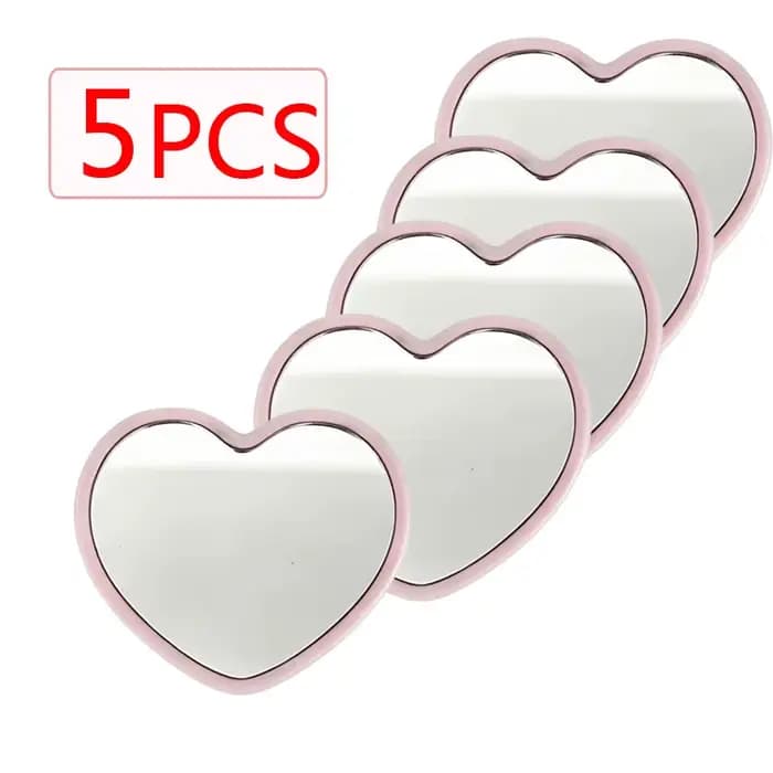 Mini miroir de maquillage mignon en forme de cœur, cadeau de fête, portable, 5,5x6,5 cm, miroir de p