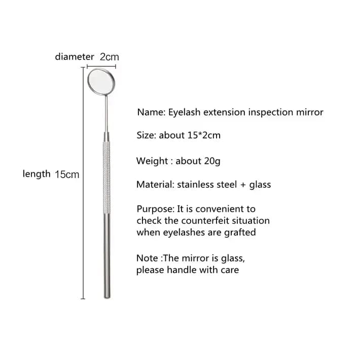 Miroir de contrôle d'extensions de cils en forme de cœur, miroir multifonction en acier inoxydable,
