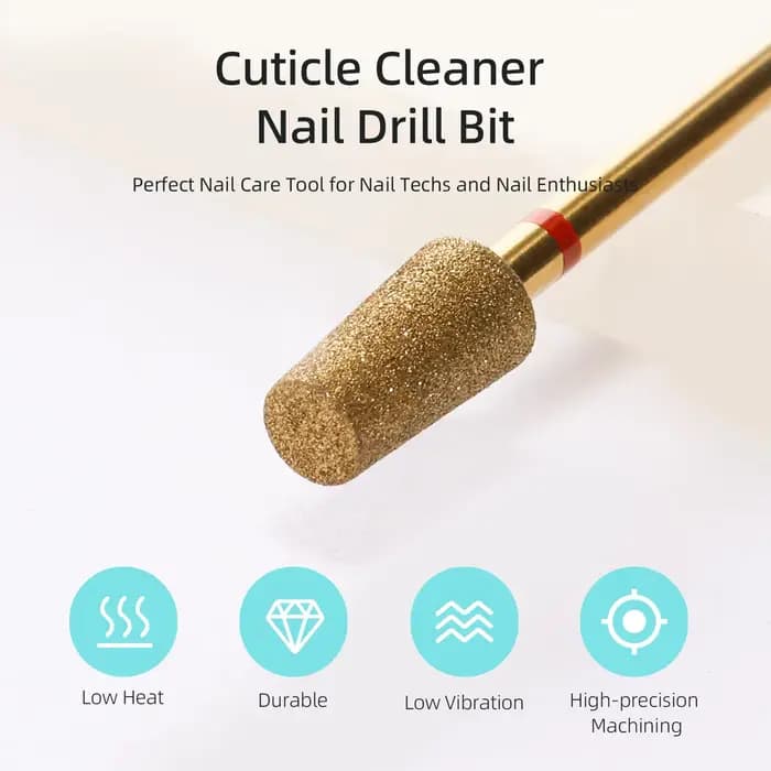 HYTOOS 5mm grand baril conique cuticule propre foret à ongles, titane russe diamant ongles Bits nett