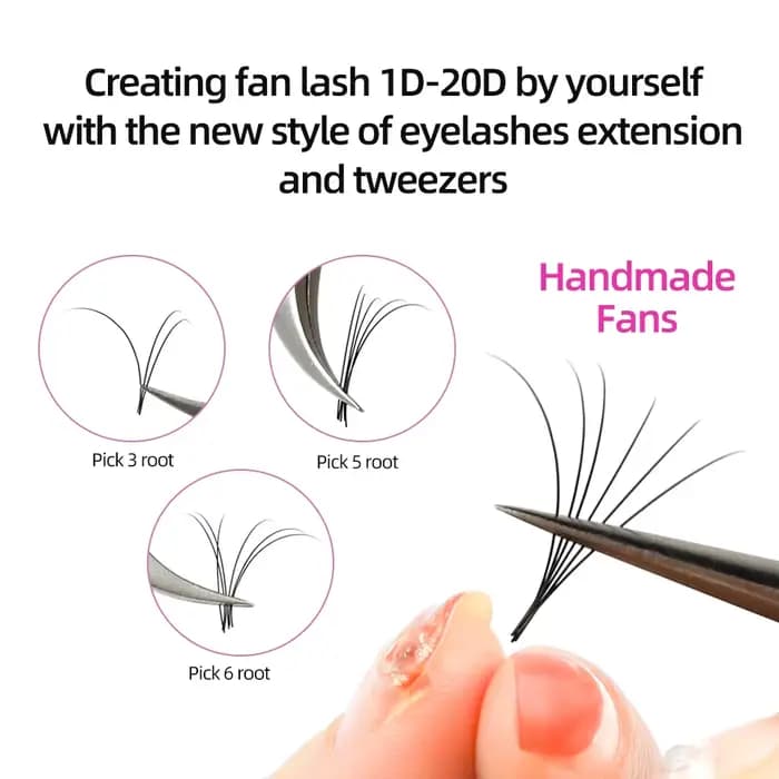 Rujade 0.03 0.05 0.07 naturel doux russe rouleau de cils extensions Personal Handmade Fan soie faux