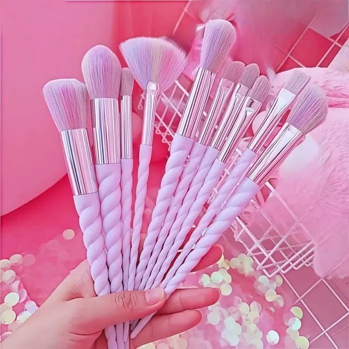 Ensemble de 10 pinceaux de maquillage colorés, manche en cristal, pinceaux correcteurs, outils de be