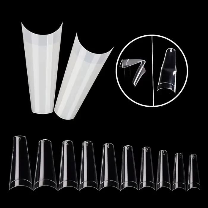 500 pièces faux ongles Art conseils français naturel Transparent cercueil faux ongles conseils acryl