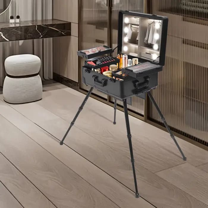Nouvelle trousse de maquillage multifonctionnelle avec miroir, table de maquillage, étagères profess