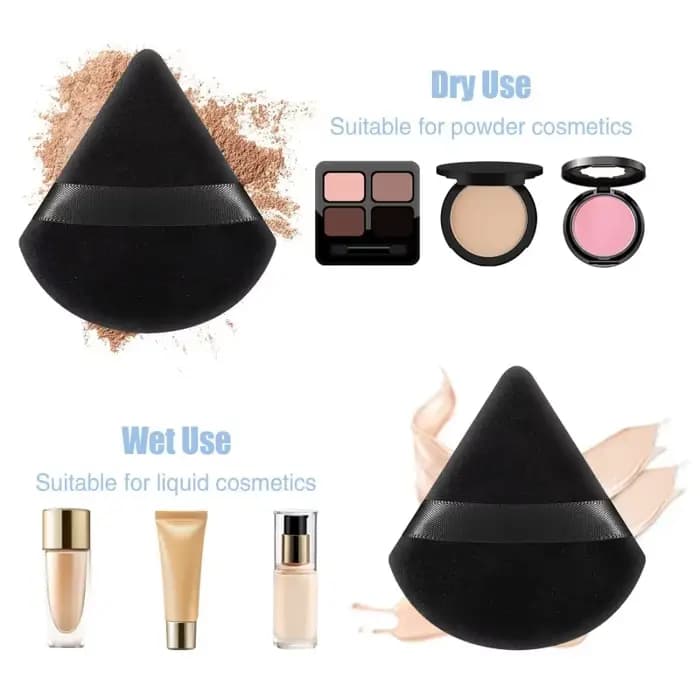 Mini éponge en velours triangle pour fond de teint, applicateur de correcteur pour le visage, éponge