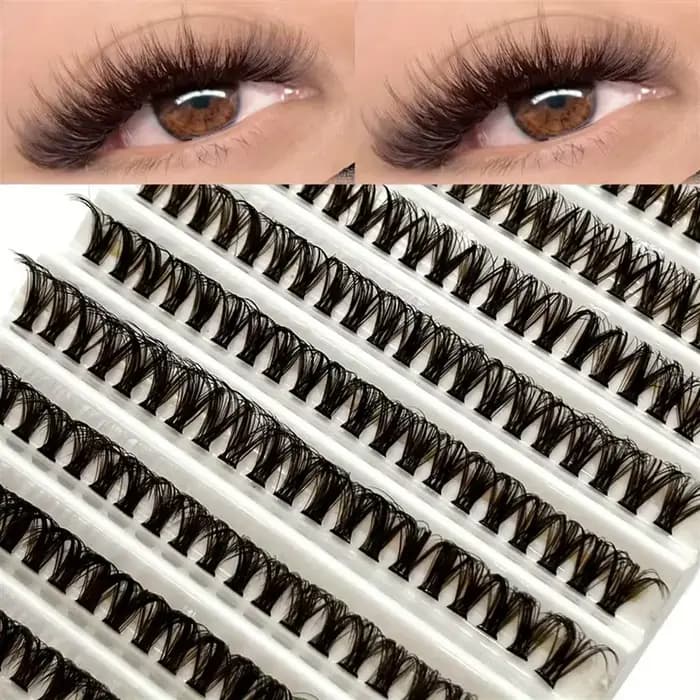 200 pièces cils en grappe marron 40D greffage Volume individuel Extension de cils outil de maquillag