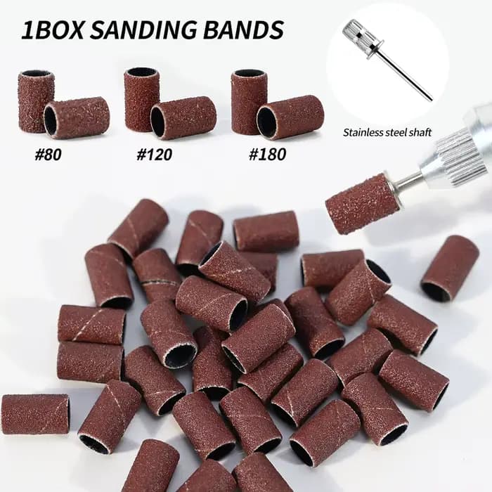 Mini bandes de ponçage zébrées pour ongles, machine électrique, forets à ongles, dissolvant de verni