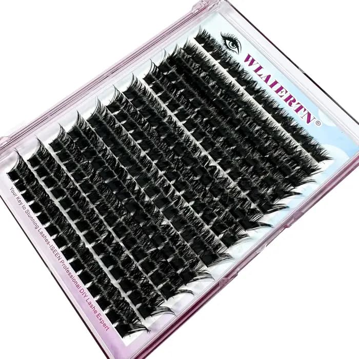 12 rangées bricolage 3D grappes de cils moelleuses 160D/90D grappes de cils épais cils individuels v