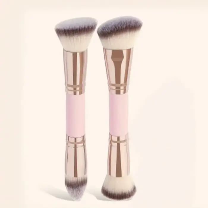 Brosse à Blush pour fond de teint à double extrémité, poils synthétiques doux, mélange de poudre lib