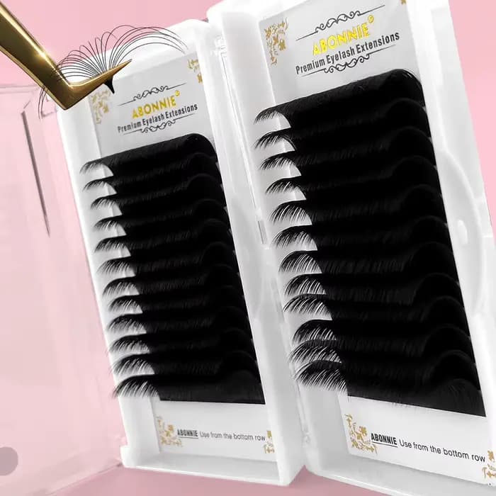 Abonnie 0.03-0.10mm noir foncé mat facile ventilateur cils Extension de Volume Mega cils floraison v