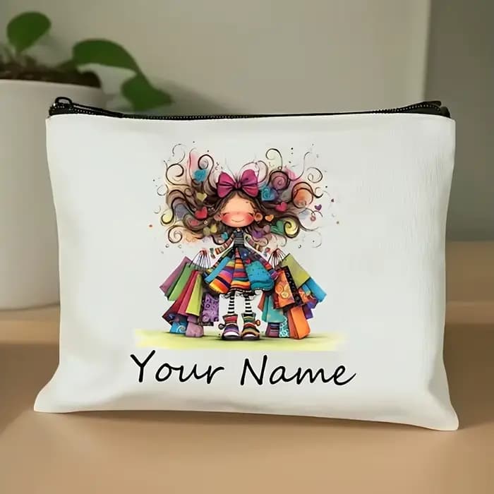1 pièce Trousse de maquillage personnalisable à motif de dessin animé - Pochette de toilette durable