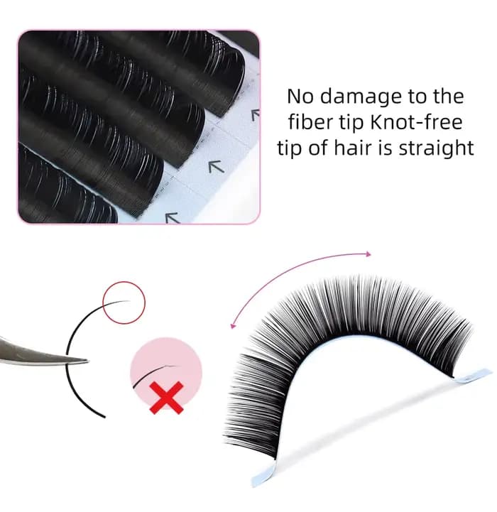 Rujade 0.03 0.05 0.07 naturel doux russe rouleau de cils extensions Personal Handmade Fan soie faux