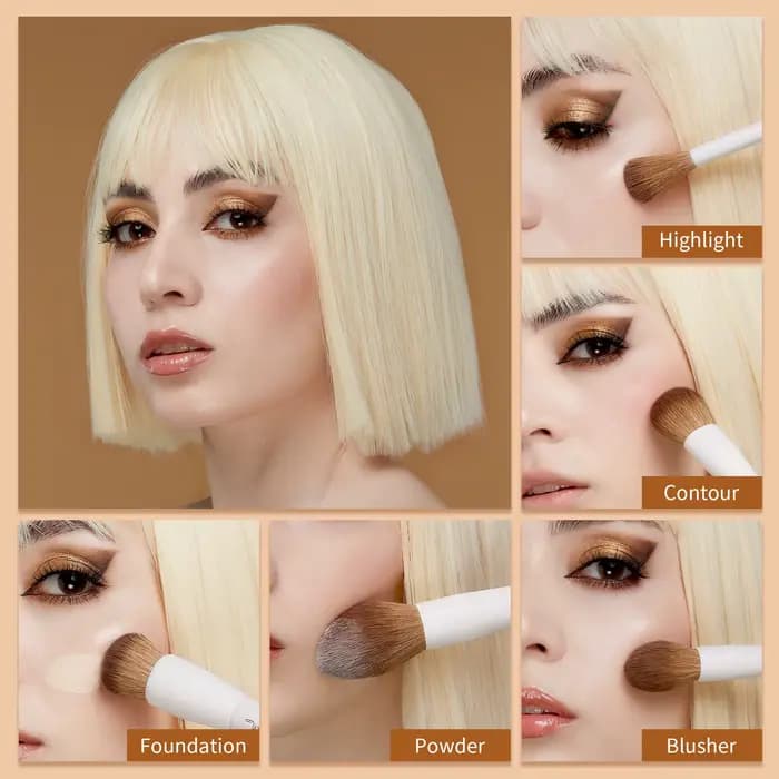 Jessup pinceaux de maquillage 10-14pc ensemble de pinceaux de maquillage fond de teint synthétique p