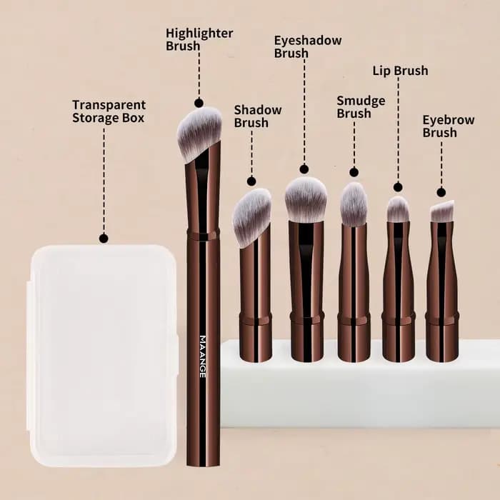 MAANGE – ensemble de pinceaux de maquillage à Double extrémité, détachables, pour Contour de voyage,