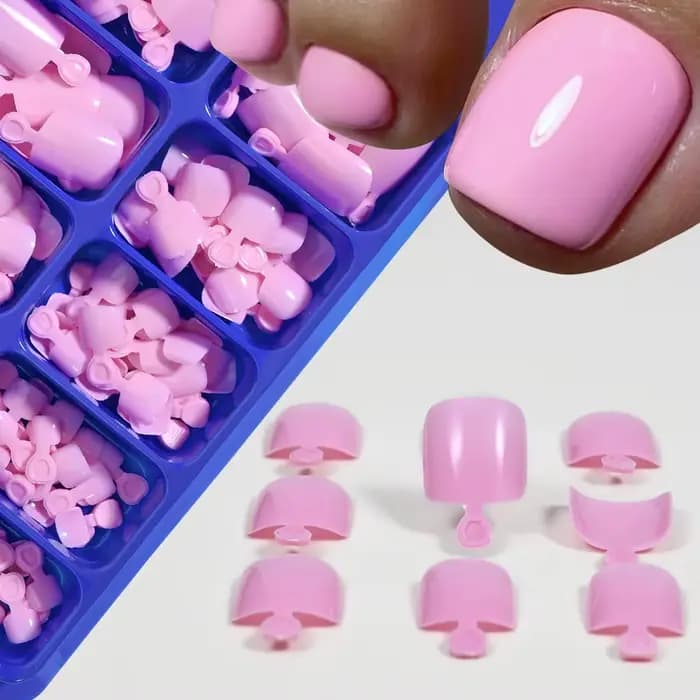 100/120 pièces faux ongles français court carré couverture complète faux ongles d'orteil acrylique r