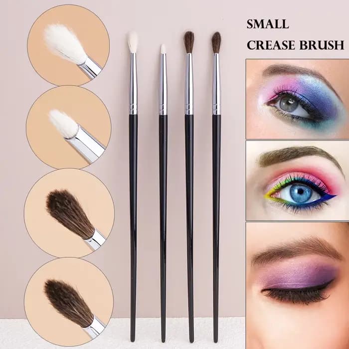 Petit pinceau à plis, Mini pinceau de maquillage pour mélange de fard à paupières pointu, poils de c