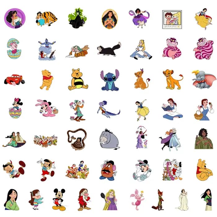 10/30/50/100/200 pièces Disney mignon mélange dessin animé Micky princesse autocollants ordinateur p