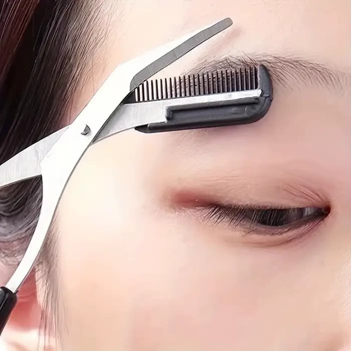 Ciseaux de coupe de sourcils en acier inoxydable avec peigne, outil de maquillage sûr pour couper le