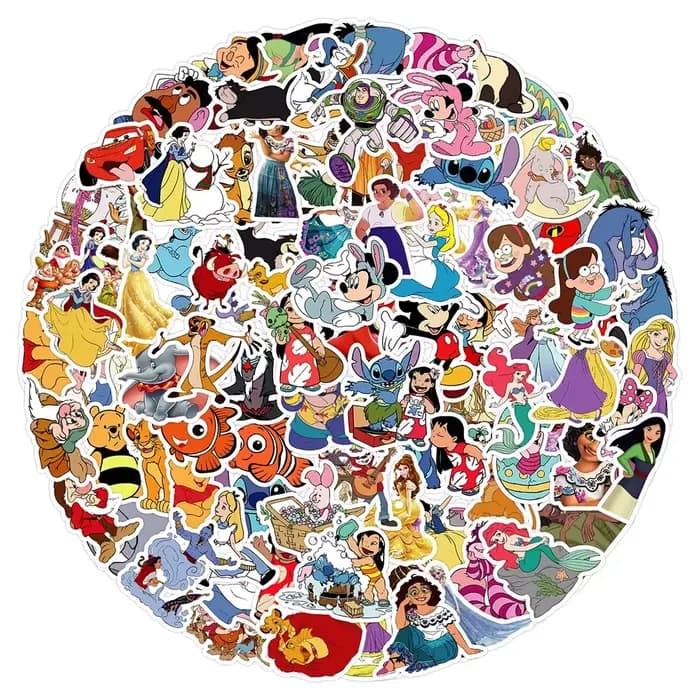 10/30/50/100/200 pièces Disney mignon mélange dessin animé Micky princesse autocollants ordinateur p