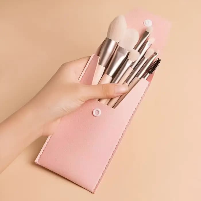 Ensemble de pinceaux à maquillage à poils doux Macaron, mini kit de beauté portable pour débutants p