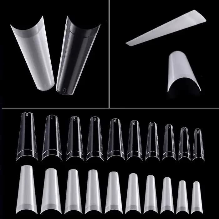 500 faux ongles Art conseils français naturel cercueil Transparent faux ongles conseils pour acryliq
