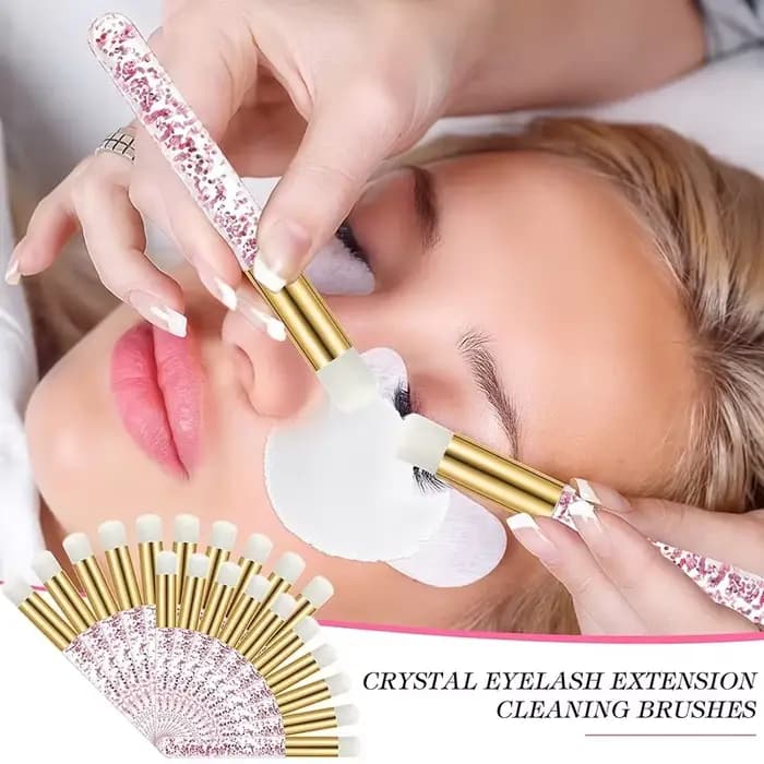 Brosses de nettoyage de cils pour Extensions de cils, 50/100 pièces, brosses de shampoing à paillett