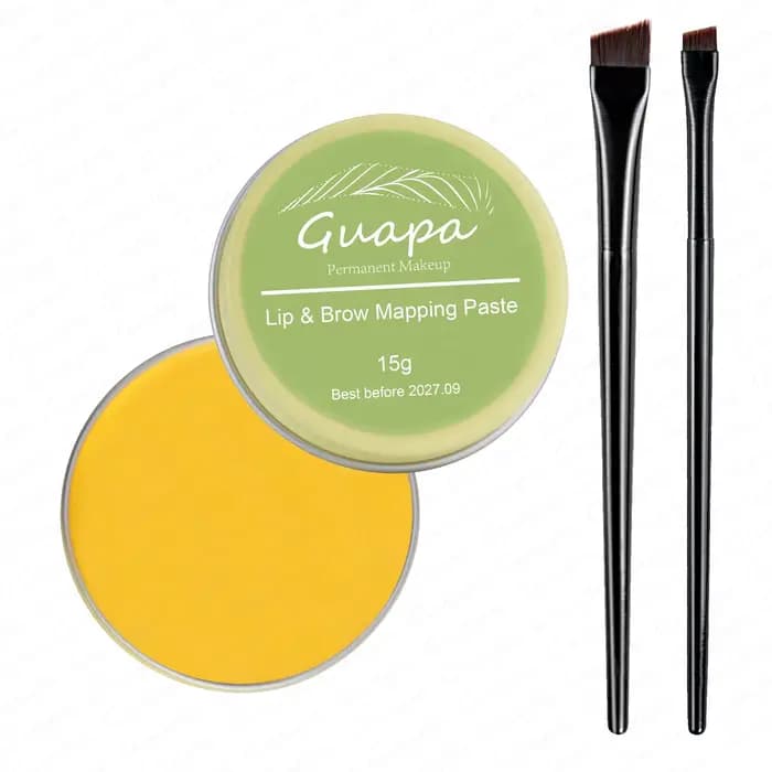 Kit de cartographie de sourcils Microblading avec 20g de pâte à sourcils blanche, 2 brosses à sourci