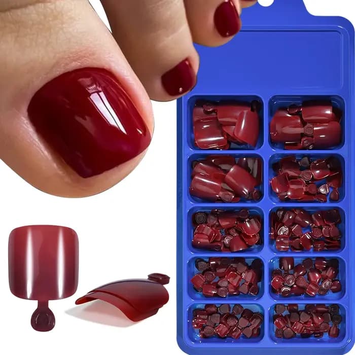 100/120 pièces faux ongles français court carré couverture complète faux ongles d'orteil acrylique r