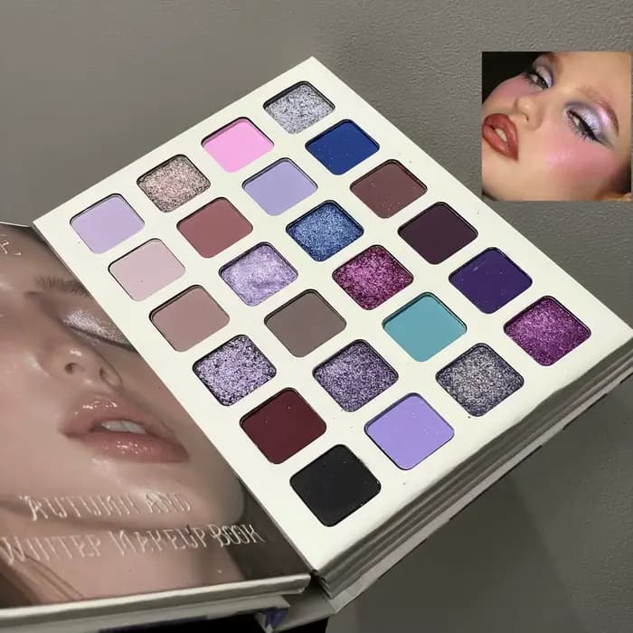 Palette de maquillage tout-en-un Herorange 78 couleurs, style livre, fards à paupières mats, scintil