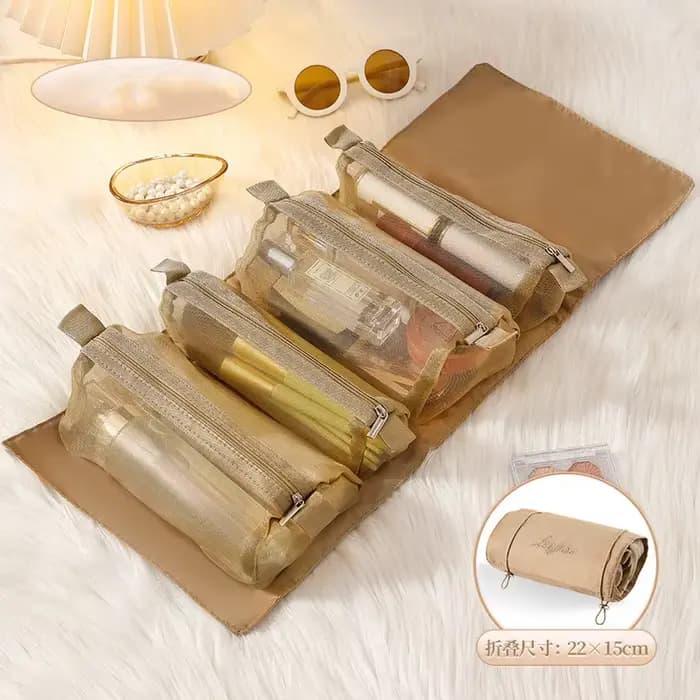 Sac à cosmétiques détachable, grande capacité, 4 en 1, sacs à maquillage portables, sac de rangement