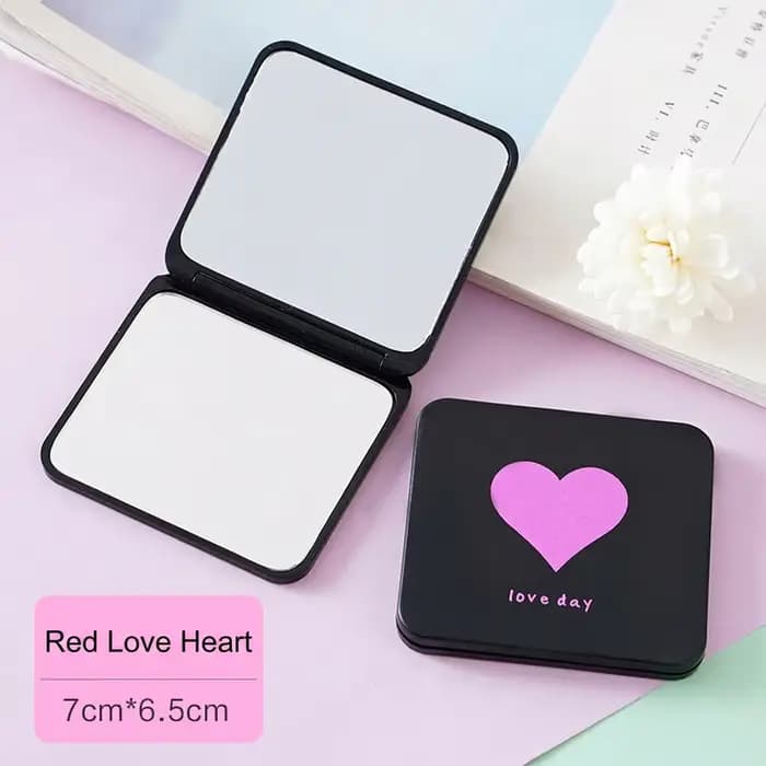 Miroir de Maquillage Pliable Double Face, Portable, pour Femmes, Document Solide, Poche Rectangulair