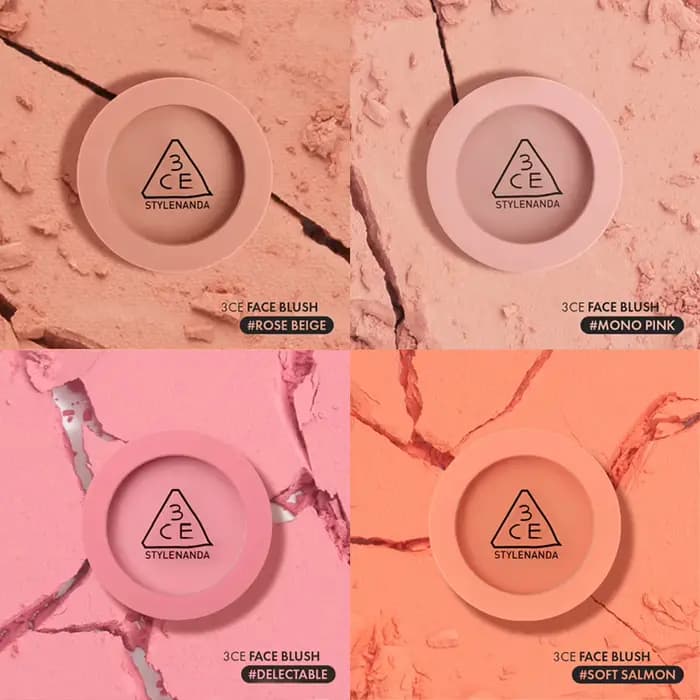 Fard à joues pour le visage, recette d'humeur 3CE, poudre soyeuse, mélangeable, paiement des couleur